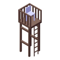 Rescuer sea wood tower icon. Isometric of rescuer sea wood tower vector icon for web design isolated on white background