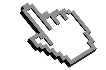 Hand cursor isolated on white background