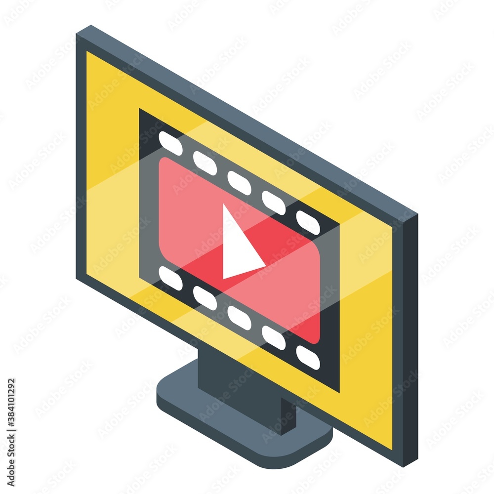 Aufkleber video subscription icon. isometric of video subscription vector icon for web design isolated on whit