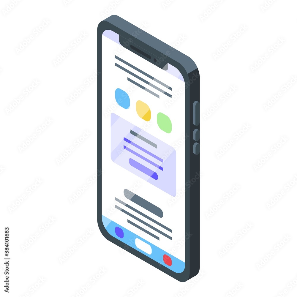 Poster smartphone subscription icon. isometric of smartphone subscription vector icon for web design isolat