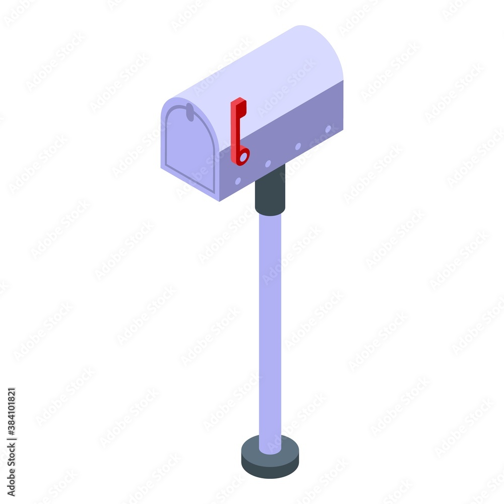 Poster mail box subscription icon. isometric of mail box subscription vector icon for web design isolated o