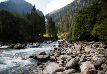 Wonderful natural landscape near the Krimml Waterfalls