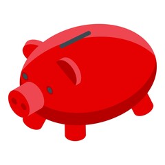 Piggy bank subscription icon. Isometric of piggy bank subscription vector icon for web design isolated on white background