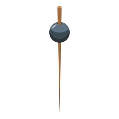 Black olive toothpick icon. Isometric of black olive toothpick vector icon for web design isolated on white background