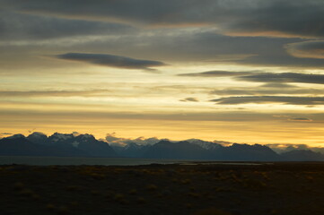Fototapeta na wymiar Sunset over El Chaltén in Patagonia, Argentina