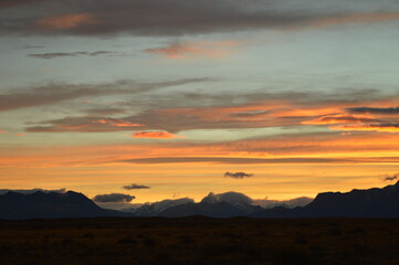 Sunset over El Chalten and hiking at Fitz Roy in Patagonia, Argentina