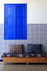 Blue interior design in Morocco