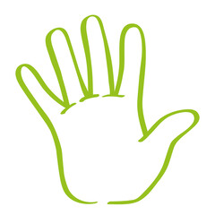 Fototapeta premium Handgezeichnete Hand in hellgrün