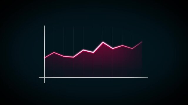 Business Growth And Success Arrow Infographics/ 4k animation of a business infographics with rising curves and bar stats appearing, symbolizing growth and success, increase and decrease earnings with 