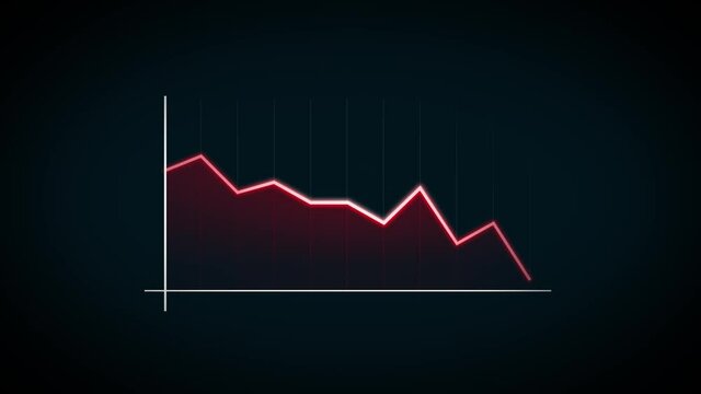 Business Growth And Success Arrow Infographics/ 4k animation of a business infographics with rising curves and bar stats appearing, symbolizing growth and success, increase and decrease earnings with 