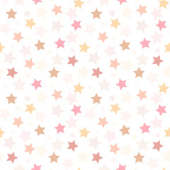 Seamless cute pattern with stars in different colors. Star pastel background. Template for fabric, paper, baby clothes and wallpaper vector illustration