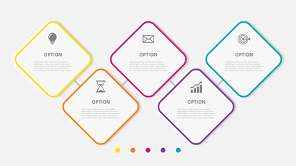 Vector Infographic thin line design with icons and 5 options or steps. Infographics for business concept. Can be used for presentations banner, workflow layout, process diagram, flow chart, info graph