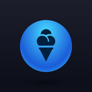 Cone Ice Cream - Button