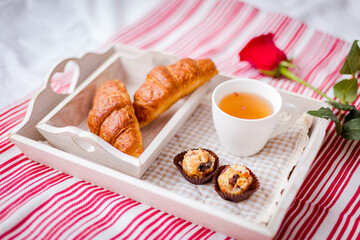 Cozy morning breakfast at home