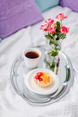 Cozy morning breakfast at home