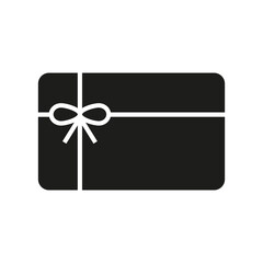 Gift card icon. Simple flat vector illustration on a white background