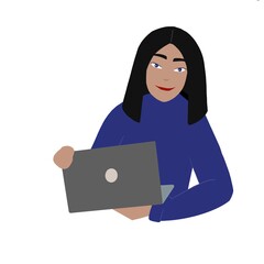 coworking women, Freelance student Girl Young Woman Working on laptop notebook in women coworking center space 