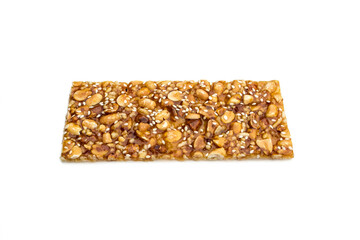 Nut Bars – Peanut Bar on white background.