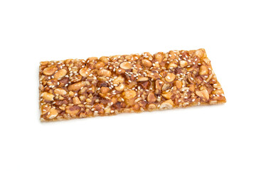 Nut Bars – Peanut Bar on white background.