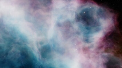 Nebula and galaxies in space. Abstract cosmos background. 3D render