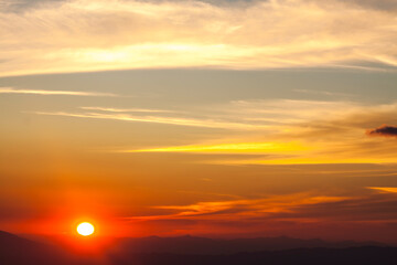 sunset and cloud for background