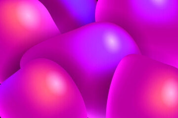 Composition of voluminous pink objects. Vector EPS10