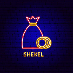 Shekel Money Neon Label