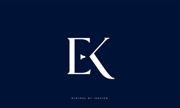 Alphabet letter icon logo EK