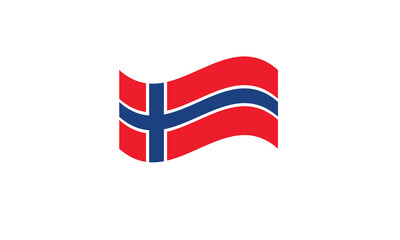 Norway flag waving vector illustration