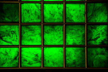 Green glass block for background