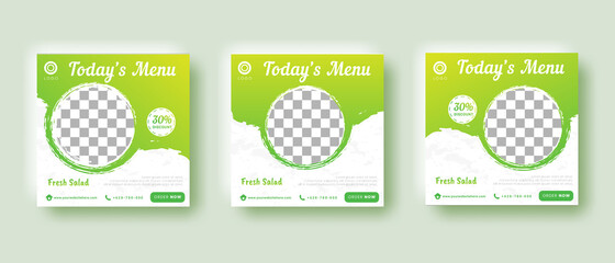  Food sale social media post square banner template