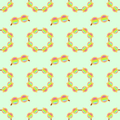 Seamless pattern fashion rainbow modest vector sunglasses 