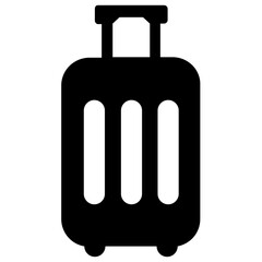 
A baggage with wheels and handle representing luggage.
