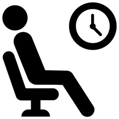 
Seated arrangements with clock depicting airport terminal 
