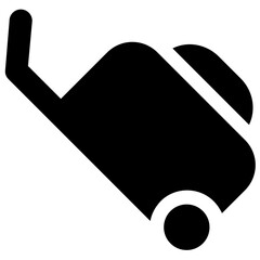 
A baggage with wheels and handle representing luggage.
