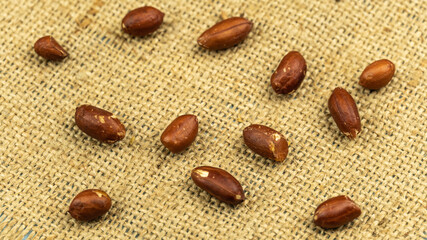 Peanuts on a blue background