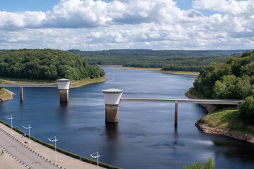 Fototapeta premium Lake Gileppe, reservoir for the hydroelectric dam of Gileppe.