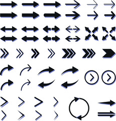 Big Set Of Vector Arrows With Shadows