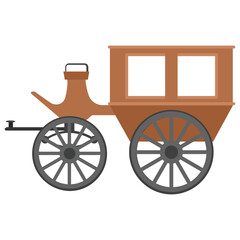 Fototapeta premium An old times berlin four wheeled carriage for travelling 