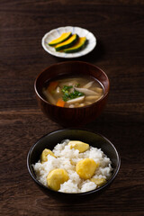 栗ご飯、和食