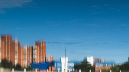 Abstract reflection of the buildings in the water