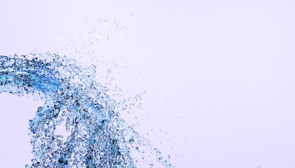 Splash liquid and Water on blue background - 3d rendering