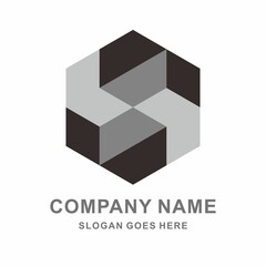 Geometric Square Hexagon Business Company Stock Vector Logo Design