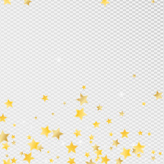 Gold Magic Stars Vector Transparent Background. 