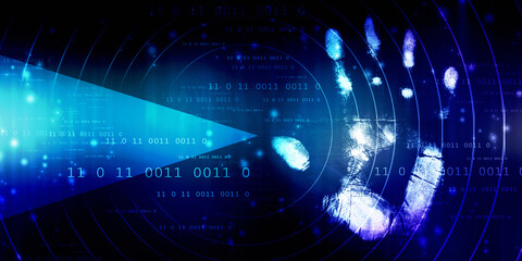 Fingerprint Scanning Technology Concept 2d Illustration