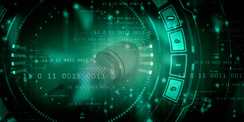 2d illustration Abstract futuristic electronic circuit technology background
