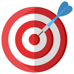 
An arrow on a board representing dart game 
