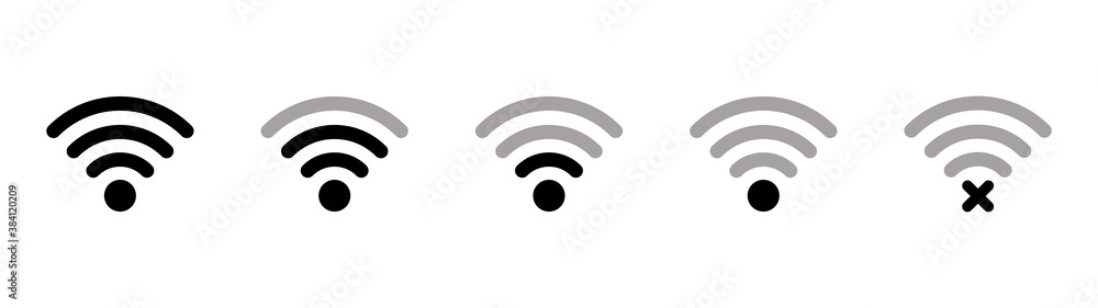 Poster wifi network icons pack. internet flat icons symbol for applications.