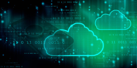 Fototapeta premium 2d rendering technology Cloud computing 