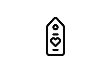 Valentine Outline Icon - Love Label